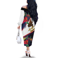 American Samoa Flag Day Since 1900 Family Matching Off The Shoulder Long Sleeve Dress and Hawaiian Shirt Samoa Muamua Le Atua Tropical Flowers LT9 - Polynesian Pride