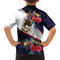 American Samoa Flag Day Since 1900 Family Matching Off Shoulder Maxi Dress and Hawaiian Shirt Samoa Muamua Le Atua Tropical Flowers LT9 - Polynesian Pride