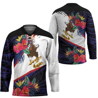 American Samoa Flag Day Since 1900 Hockey Jersey Samoa Muamua Le Atua Tropical Flowers - Polynesian Pride