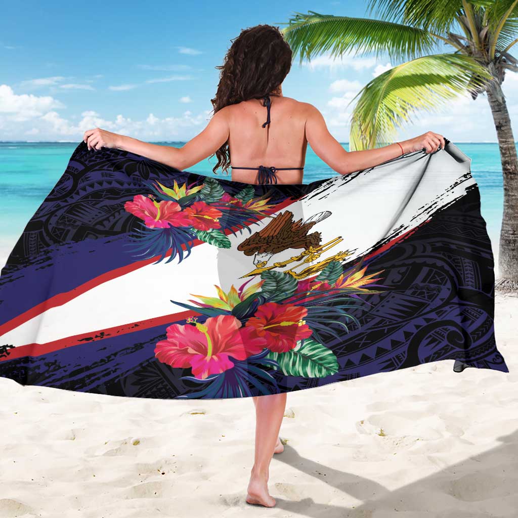 American Samoa Flag Day Since 1900 Sarong Samoa Muamua Le Atua Tropical Flowers LT9 - Polynesian Pride