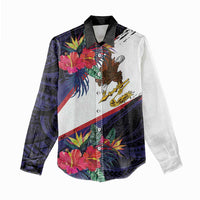 American Samoa Flag Day Since 1900 Women Casual Shirt Samoa Muamua Le Atua Tropical Flowers LT9 - Polynesian Pride