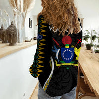 (Personalised) Polynesian Pride Aitutaki Island Women Casual Shirt Cook Islands Tribal Wave Style LT9 - Polynesian Pride