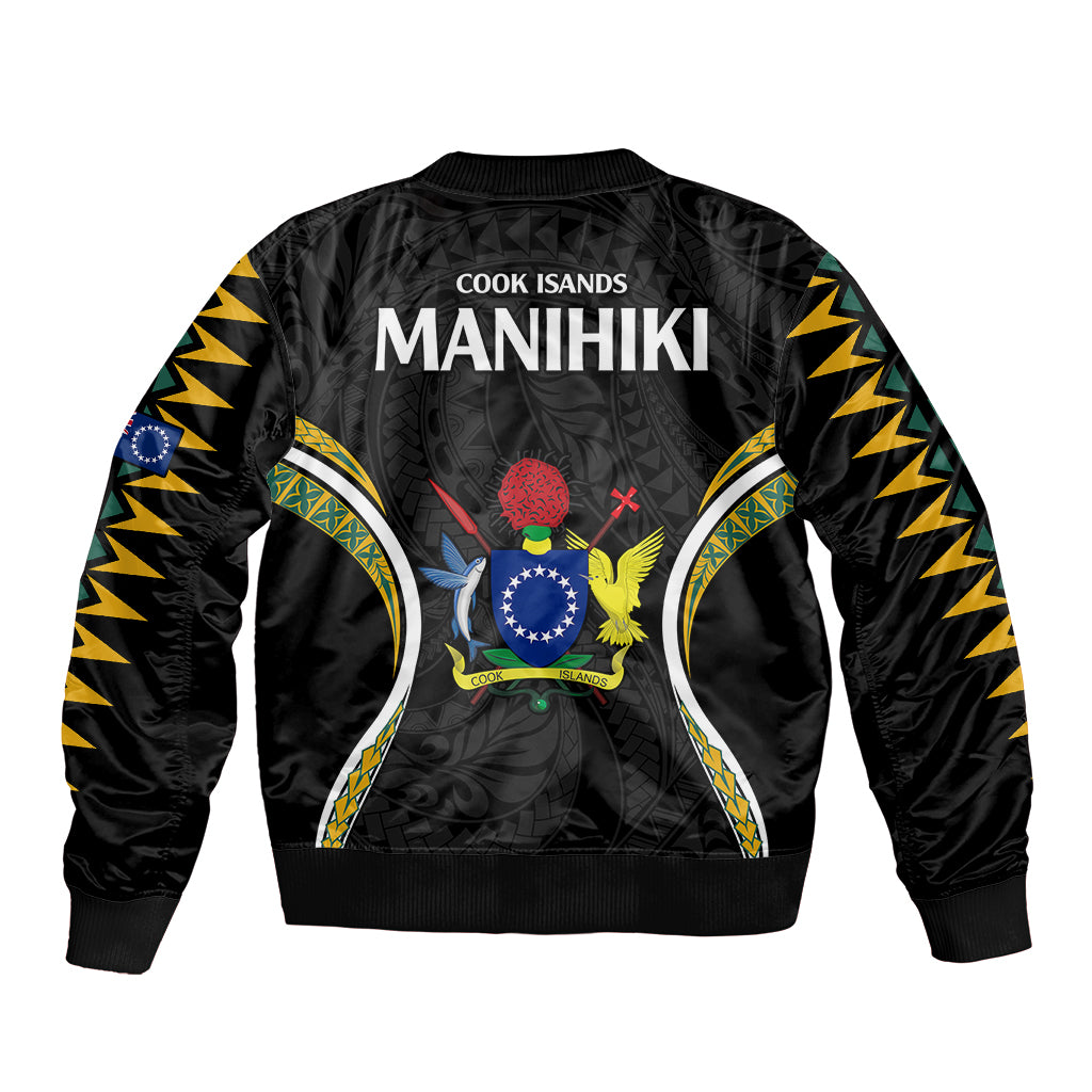 Polynesian Pride Manihiki Island Sleeve Zip Bomber Jacket Cook Islands Tribal Wave Style LT9 - Polynesian Pride