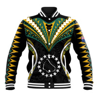 (Personalised) Polynesian Pride Manihiki Island Baseball Jacket Cook Islands Tribal Wave Style LT9 Unisex Black - Polynesian Pride