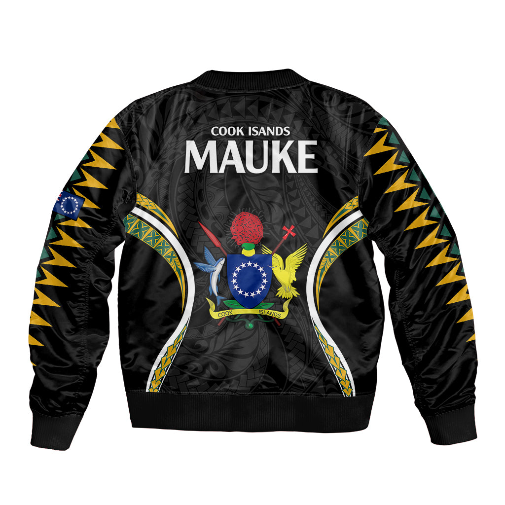 Polynesian Pride Mauke Island Bomber Jacket Cook Islands Tribal Wave Style LT9 - Polynesian Pride