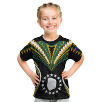 Polynesian Pride Mitiaro Island Kid T Shirt Cook Islands Tribal Wave Style LT9 Black - Polynesian Pride