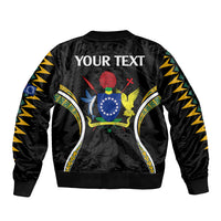 (Personalised) Polynesian Pride Mitiaro Island Bomber Jacket Cook Islands Tribal Wave Style LT9 - Polynesian Pride