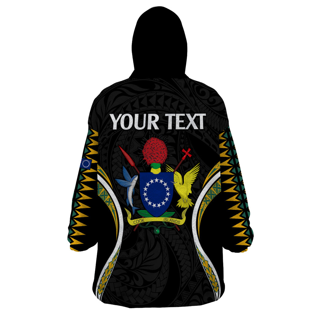 (Personalised) Polynesian Pride Mitiaro Island Wearable Blanket Hoodie Cook Islands Tribal Wave Style LT9 - Polynesian Pride