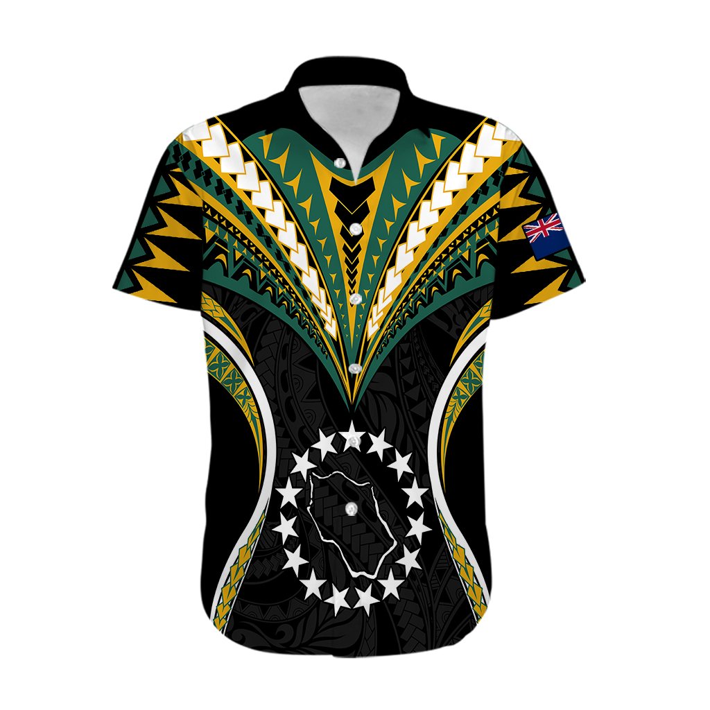 (Personalised) Polynesian Pride Penrhyn Island Hawaiian Shirt Cook Islands Tribal Wave Style LT9 Black - Polynesian Pride
