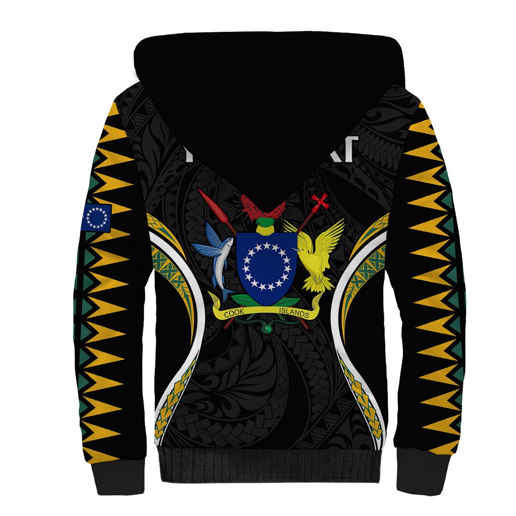 (Personalised) Polynesian Pride Penrhyn Island Sherpa Hoodie Cook Islands Tribal Wave Style LT9 - Polynesian Pride