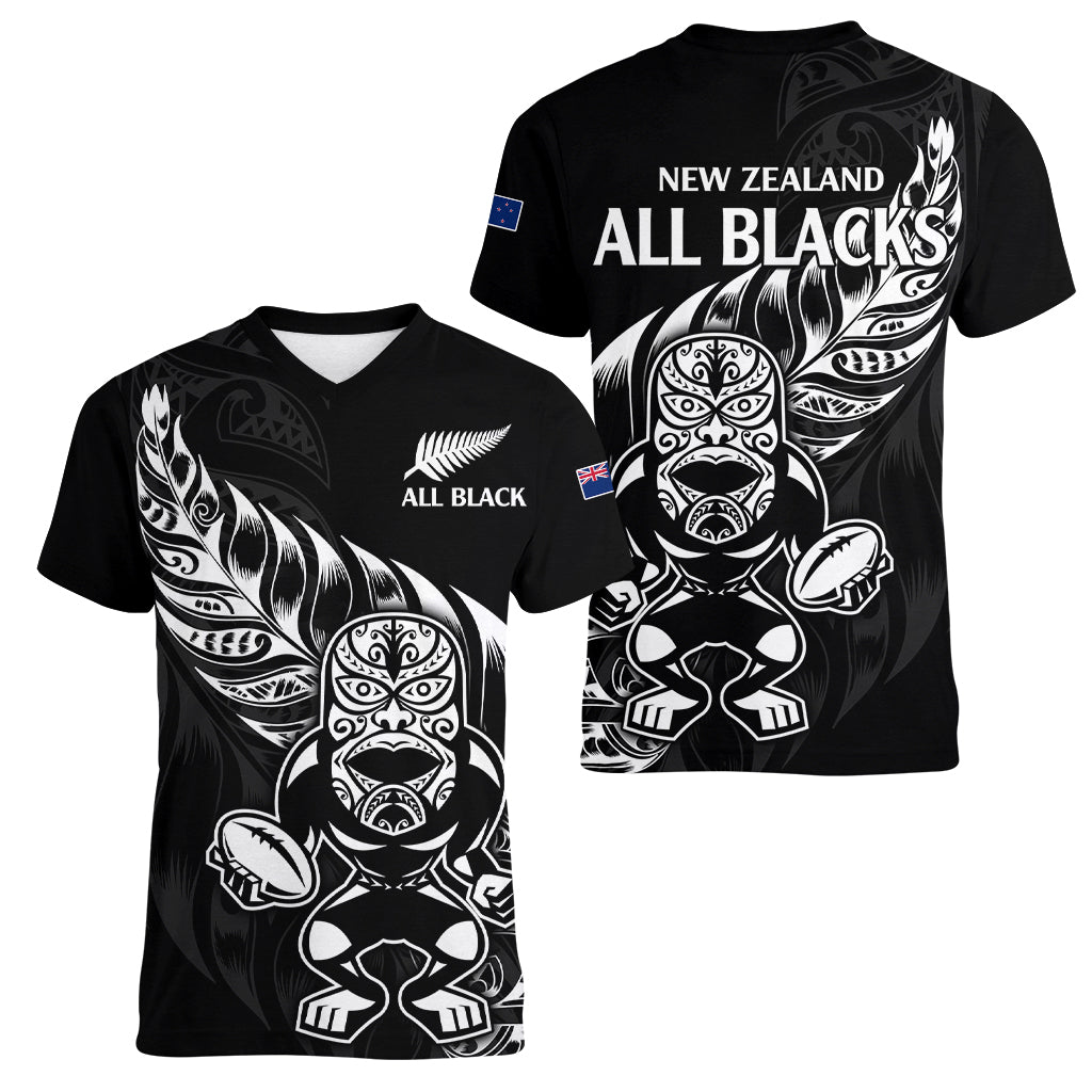 New Zealand All Black Rugby Women V Neck T Shirt LT9 - Polynesian Pride