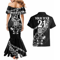 New Zealand Rugby Custom Couples Matching Mermaid Dress and Hawaiian Shirt Opango All Black Fern LT9 - Polynesian Pride