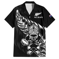 New Zealand Rugby Custom Family Matching Long Sleeve Bodycon Dress and Hawaiian Shirt Opango All Black Fern LT9 Dad's Shirt - Short Sleeve Black - Polynesian Pride