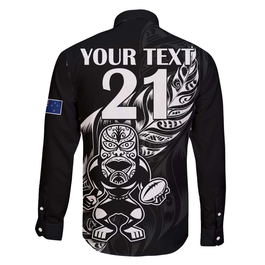 New Zealand Rugby Custom Family Matching Off Shoulder Short Dress and Hawaiian Shirt Opango All Black Fern LT9 - Polynesian Pride