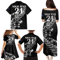 New Zealand Rugby Custom Family Matching Puletasi and Hawaiian Shirt Opango All Black Fern LT9 - Polynesian Pride