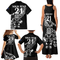 New Zealand Rugby Custom Family Matching Tank Maxi Dress and Hawaiian Shirt Opango All Black Fern LT9 - Polynesian Pride