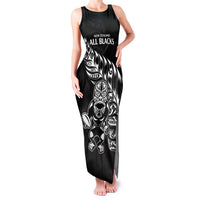 New Zealand Rugby Custom Family Matching Tank Maxi Dress and Hawaiian Shirt Opango All Black Fern LT9 Mom's Dress Black - Polynesian Pride