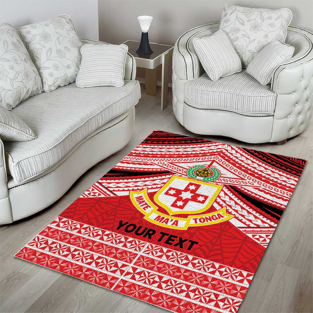 Personalised Kolisi Tonga College Atele Area Rug Polynesian Ngatu Tribal