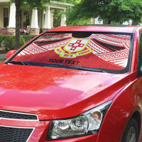 Personalised Kolisi Tonga College Atele Auto Sun Shade Polynesian Ngatu Tribal - Polynesian Pride