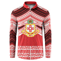 Personalised Kolisi Tonga College Atele Button Sweatshirt Polynesian Ngatu Tribal