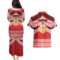 Personalised Kolisi Tonga College Atele Couples Matching Puletasi and Hawaiian Shirt Polynesian Ngatu Tribal LT9 - Polynesian Pride