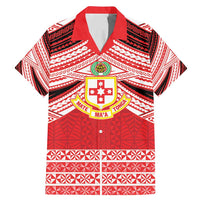 Personalised Kolisi Tonga College Atele Family Matching Mermaid Dress and Hawaiian Shirt Polynesian Ngatu Tribal LT9 Dad's Shirt - Short Sleeve Red - Polynesian Pride