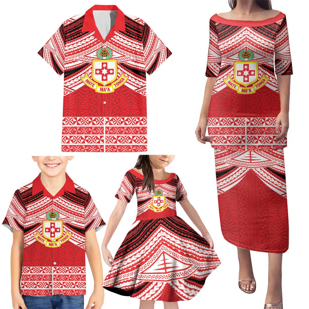 Personalised Kolisi Tonga College Atele Family Matching Puletasi and Hawaiian Shirt Polynesian Ngatu Tribal LT9 - Polynesian Pride