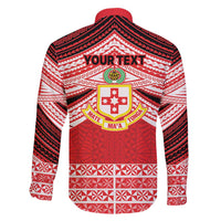 Personalised Kolisi Tonga College Atele Family Matching Short Sleeve Bodycon Dress and Hawaiian Shirt Polynesian Ngatu Tribal