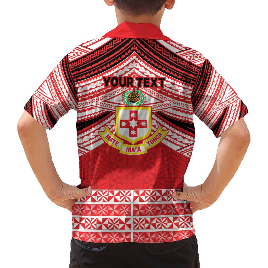 Personalised Kolisi Tonga College Atele Kid Hawaiian Shirt Polynesian Ngatu Tribal