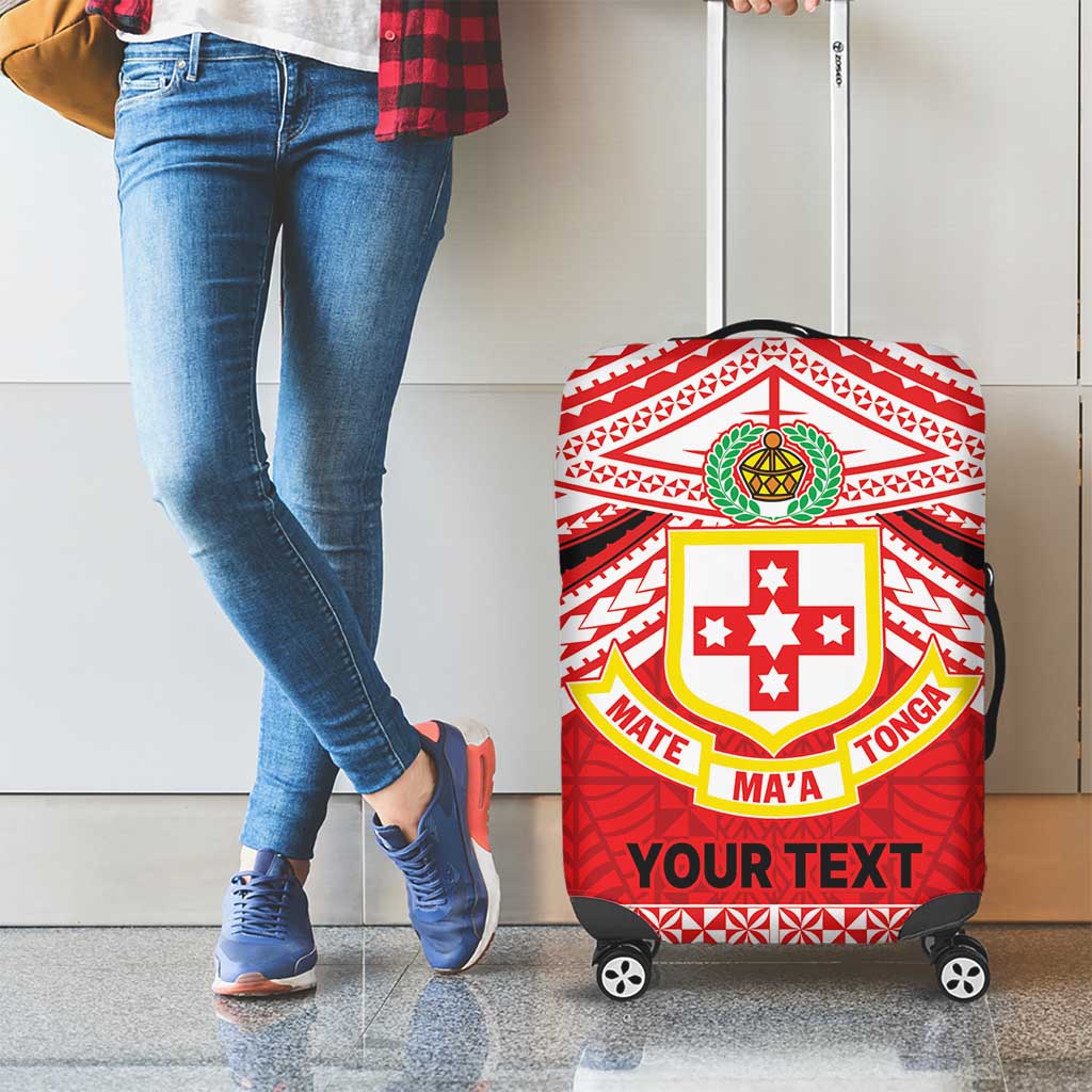 Personalised Kolisi Tonga College Atele Luggage Cover Polynesian Ngatu Tribal