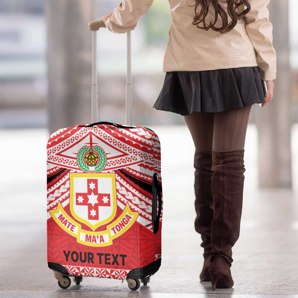 Personalised Kolisi Tonga College Atele Luggage Cover Polynesian Ngatu Tribal