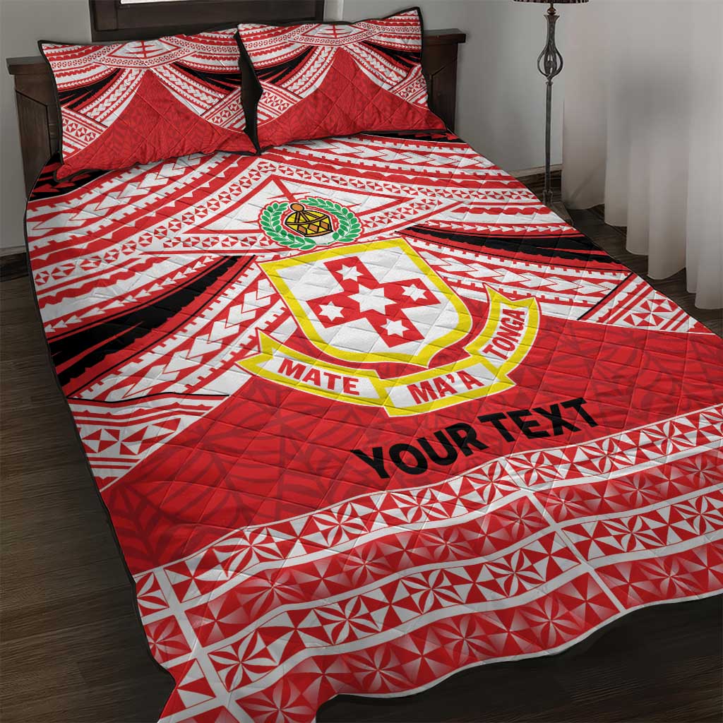 Personalised Kolisi Tonga College Atele Quilt Bed Set Polynesian Ngatu Tribal LT9 Red - Polynesian Pride