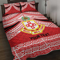 Personalised Kolisi Tonga College Atele Quilt Bed Set Polynesian Ngatu Tribal LT9 Red - Polynesian Pride