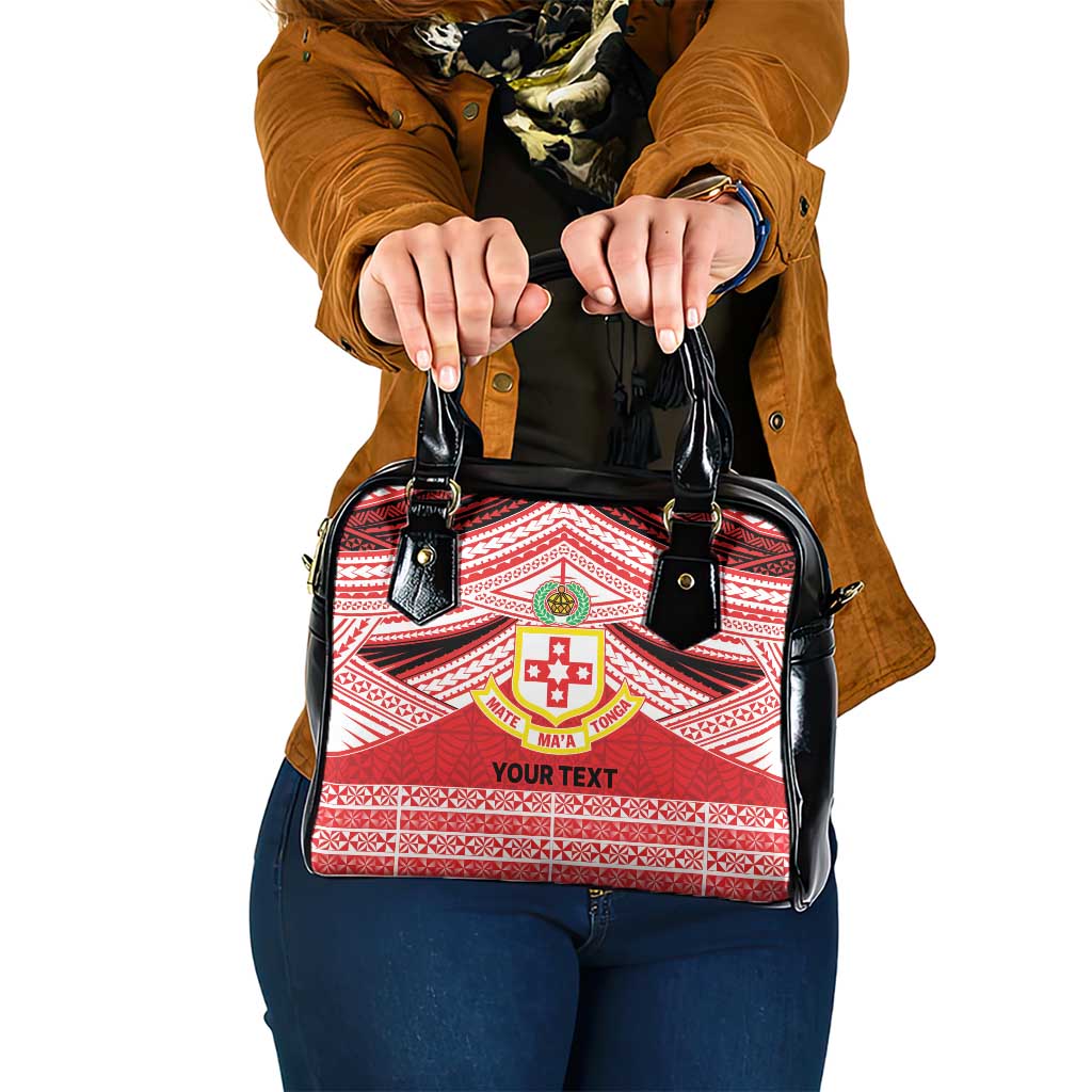 Personalised Kolisi Tonga College Atele Shoulder Handbag Polynesian Ngatu Tribal