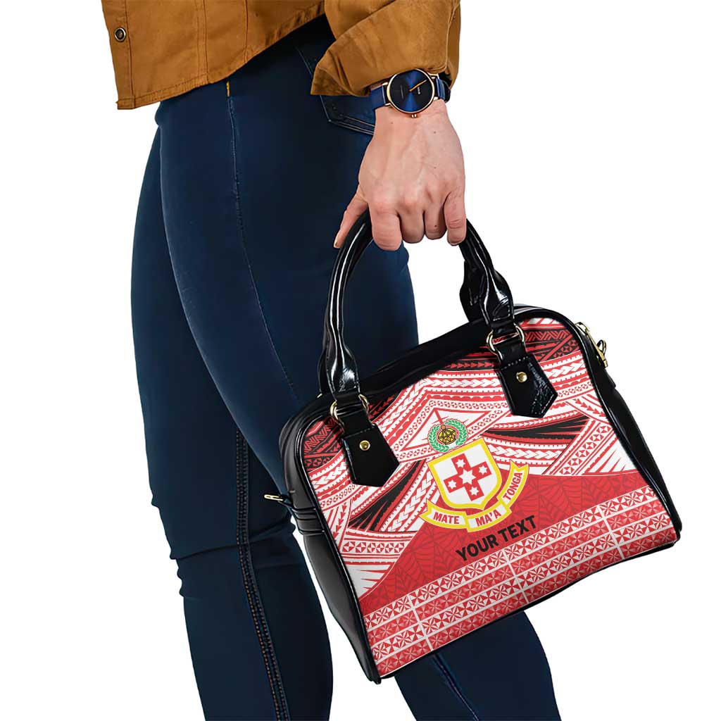 Personalised Kolisi Tonga College Atele Shoulder Handbag Polynesian Ngatu Tribal
