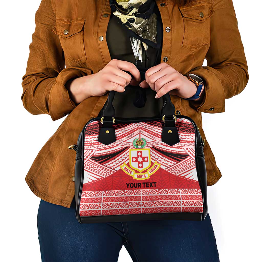 Personalised Kolisi Tonga College Atele Shoulder Handbag Polynesian Ngatu Tribal
