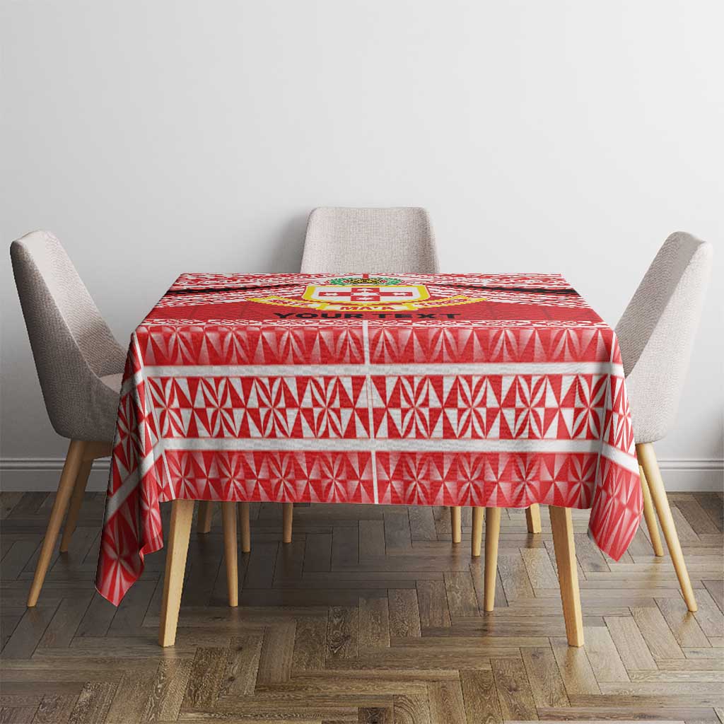 Personalised Kolisi Tonga College Atele Tablecloth Polynesian Ngatu Tribal