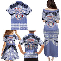 Personalised Tonga Apifoou College Family Matching Puletasi and Hawaiian Shirt Polynesian Ngatu Tribal LT9 - Polynesian Pride