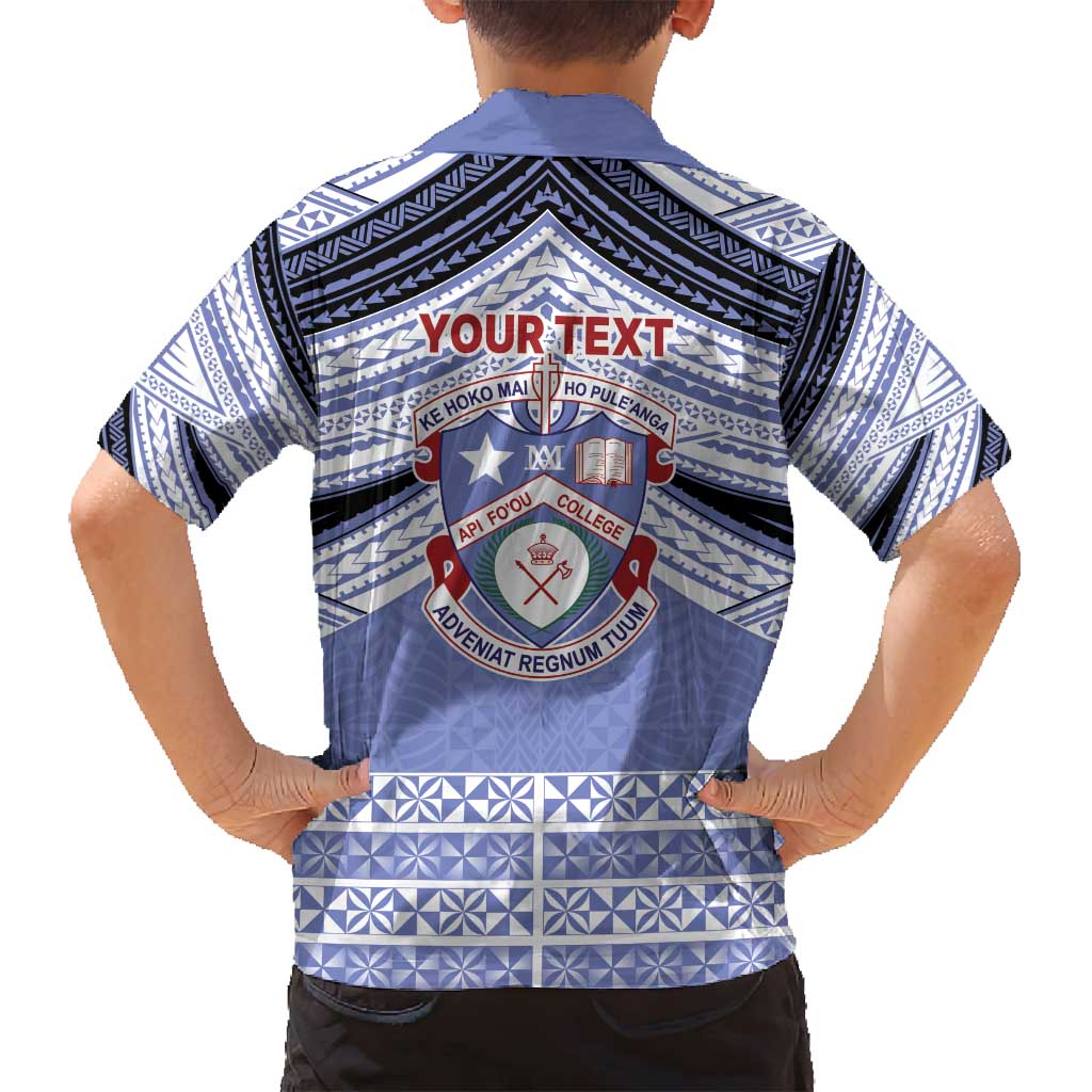 Personalised Tonga Apifoou College Family Matching Tank Maxi Dress and Hawaiian Shirt Polynesian Ngatu Tribal