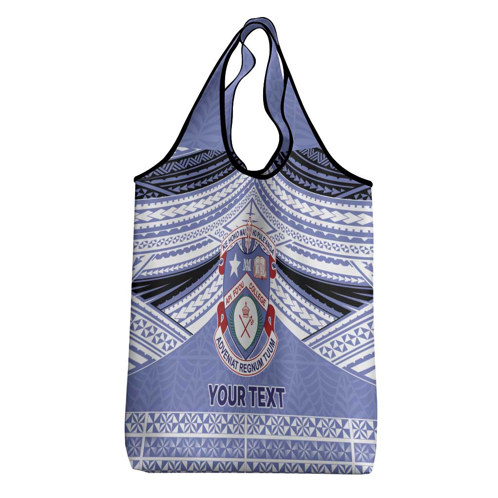 Personalised Tonga Apifoou College Grocery Bag Polynesian Ngatu Tribal