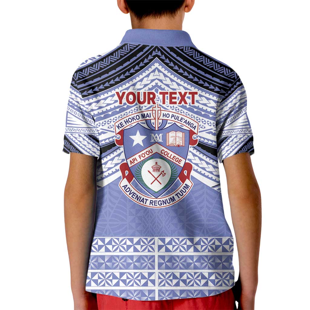 Personalised Tonga Apifoou College Kid Polo Shirt Polynesian Ngatu Tribal LT9 - Polynesian Pride