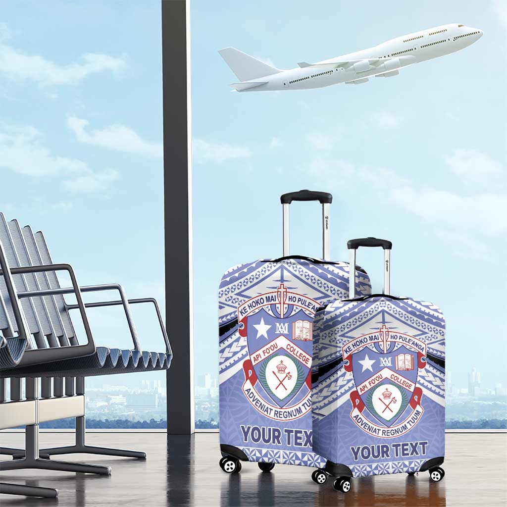 Personalised Tonga Apifoou College Luggage Cover Polynesian Ngatu Tribal