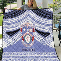 Personalised Tonga Apifoou College Quilt Polynesian Ngatu Tribal LT9 Blue - Polynesian Pride