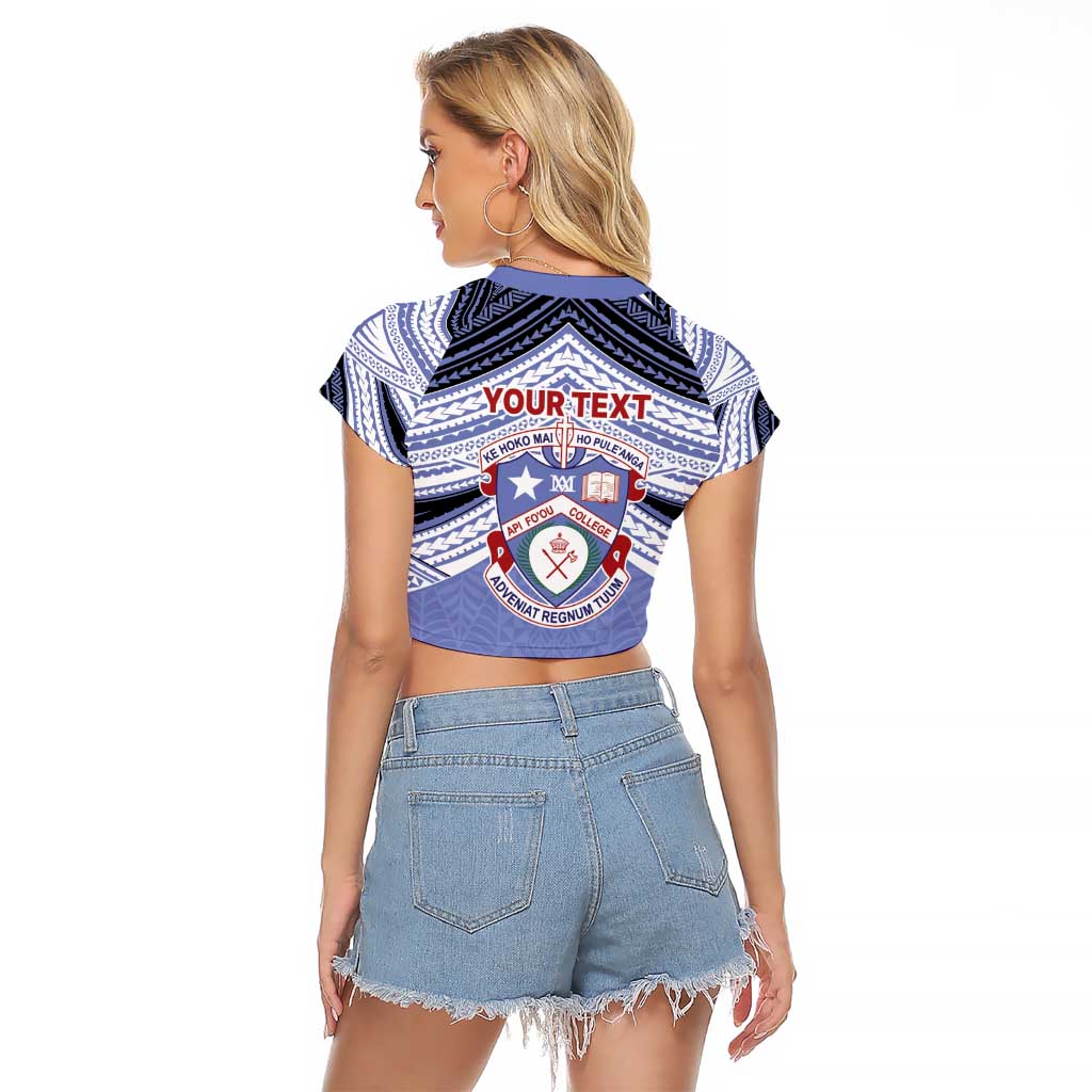Personalised Tonga Apifoou College Raglan Cropped T Shirt Polynesian Ngatu Tribal LT9 - Polynesian Pride
