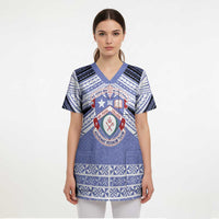 Personalised Tonga Apifoou College Scrub Top Polynesian Ngatu Tribal LT9 - Polynesian Pride