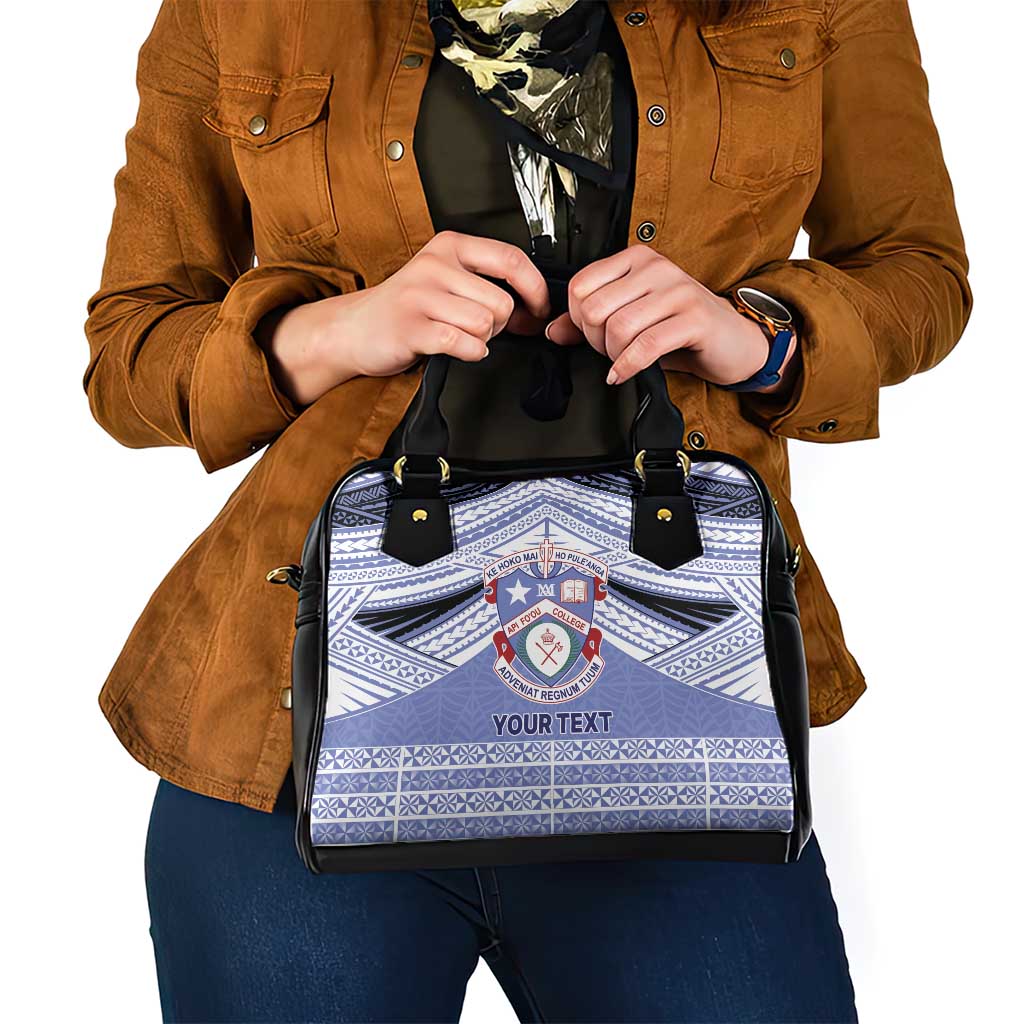 Personalised Tonga Apifoou College Shoulder Handbag Polynesian Ngatu Tribal