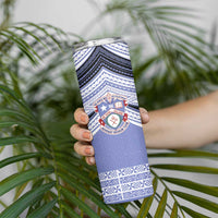 Personalised Tonga Apifoou College Skinny Tumbler Polynesian Ngatu Tribal LT9 - Polynesian Pride
