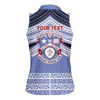 Personalised Tonga Apifoou College Women Sleeveless Polo Shirt Polynesian Ngatu Tribal LT9 - Polynesian Pride