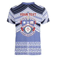 Personalised Tonga Apifoou College Women V-Neck T-Shirt Polynesian Ngatu Tribal LT9 - Polynesian Pride