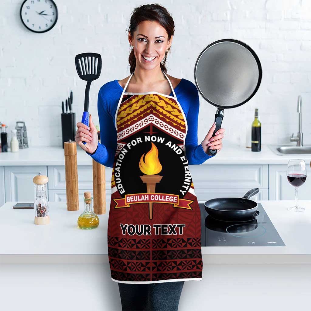 Personalised Tonga Beulah College Apron Polynesian Ngatu Tribal - Polynesian Pride